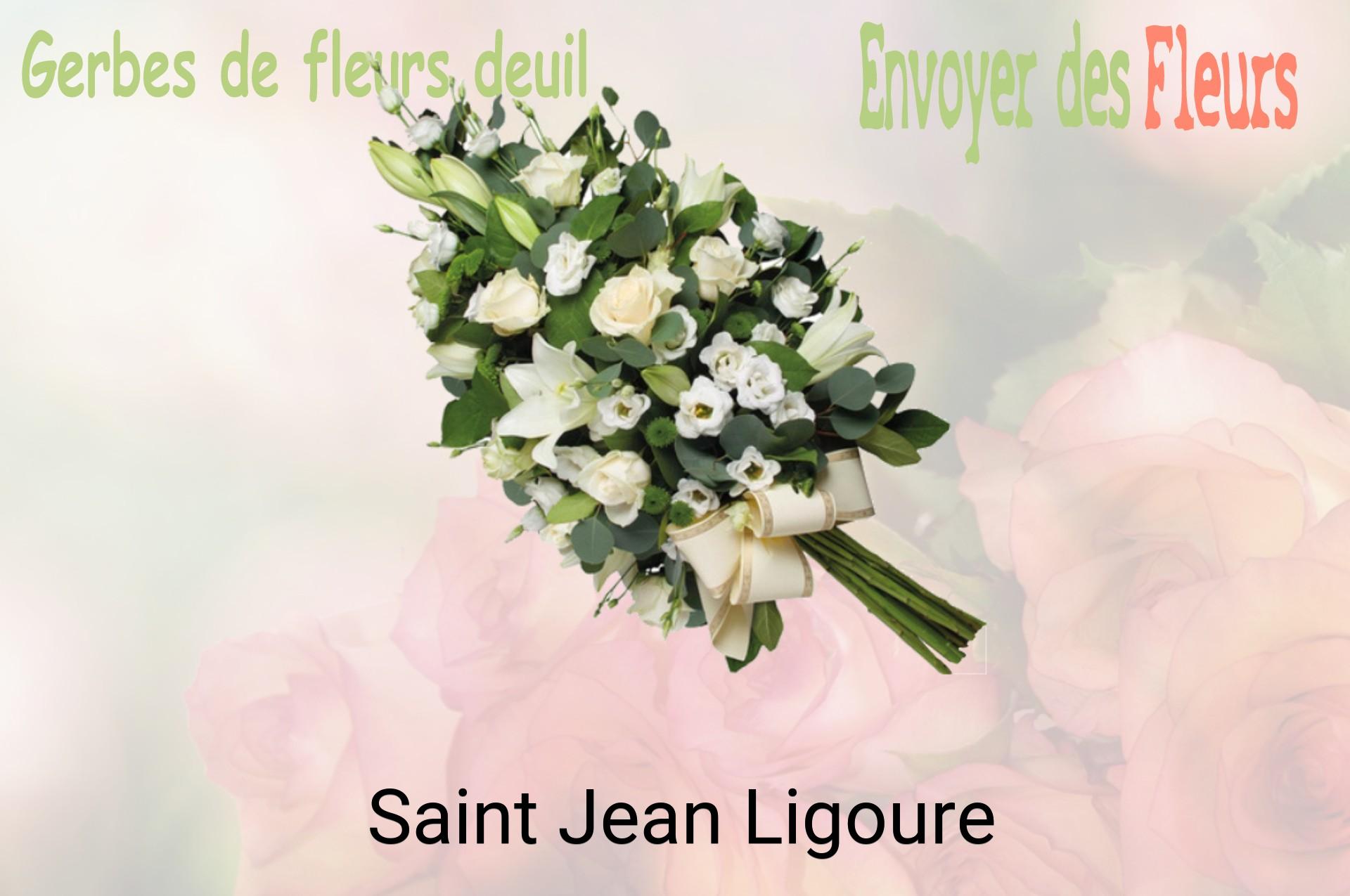 Gerbe de fleurs de deuil livrée à Saint-Jean-Ligoure
